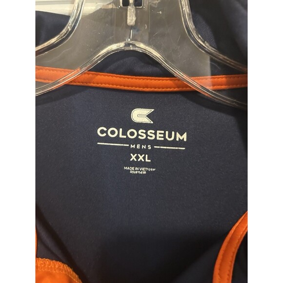Auburn Tigers Polo Golf Shirt Mens XXL Colosseum Polyester Navy Blue Orange EUC - Picture 3 of 4